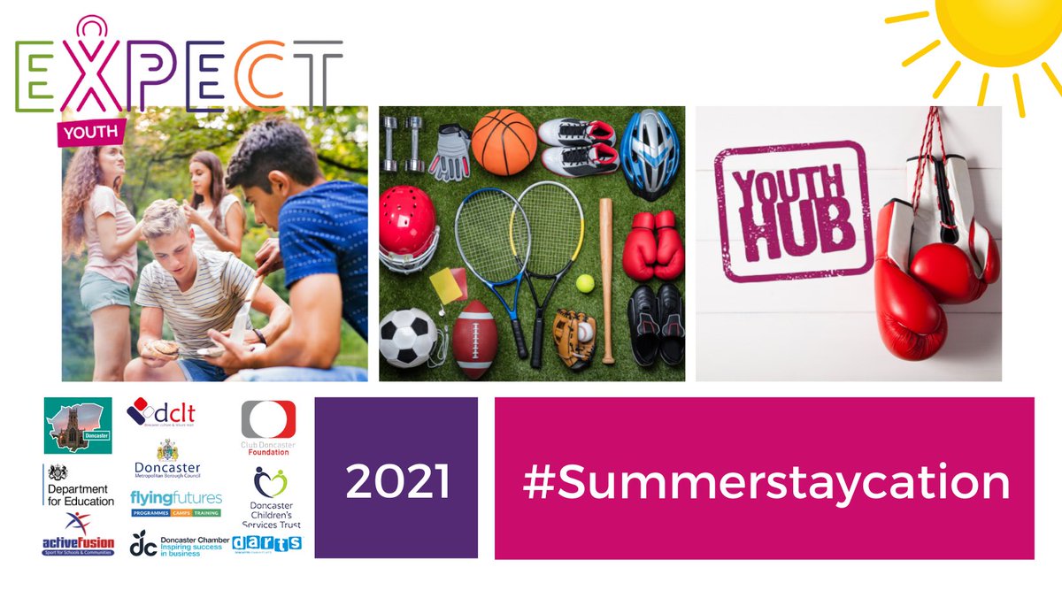 EXPECT_Youth_'s tweet photo. Youth Hubs are putting on Active Sports sessions for children aged 8-16.
#youthhubs #activesports #summerstaycation #doncastersummerstaycation #schoolsout #summeractivities #expectyouth
>> follow the thread for what, where and when! https://t.co/LnqTq3f9af