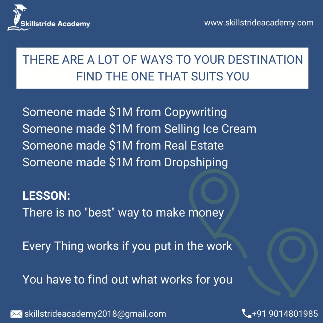 There is no "BEST" way to make money
Everything works if you put in the work
You have to find out what works for you.

#guerillamarketing #marketing #marketingstrategy #reach #comment #Like #share #marketingideas #marketingtips #engagement #skillstrideacademy