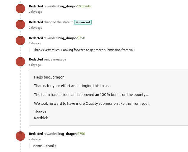 bug_dragon_'s tweet photo. I earned $750 + Bonus $750 for my submission on @bugcrowd #ItTakesACrowd 
Thanks!!! https://t.co/lntZHyCrXf