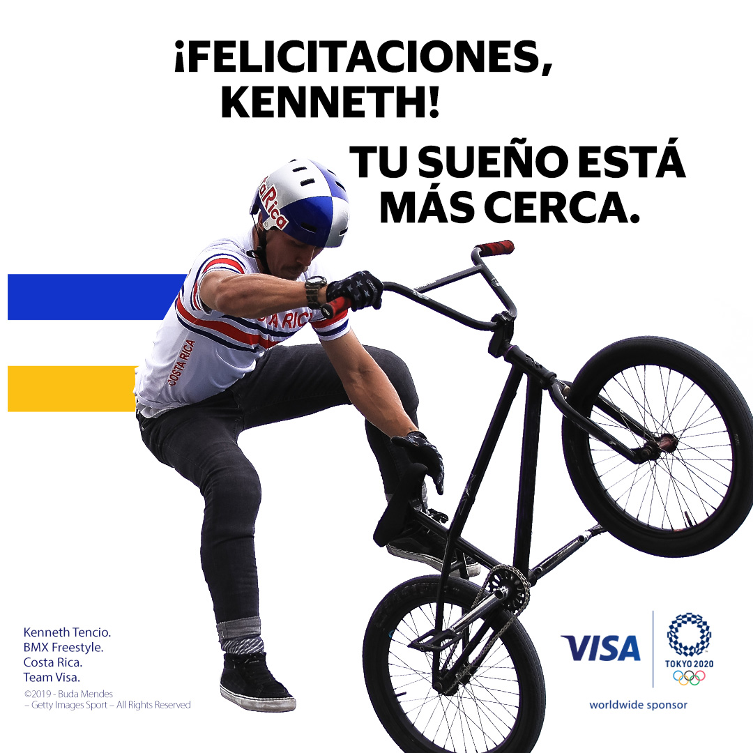 ¡Gracias por tanta alegría, Pollis! Todo un país festeja por vos. 🇨🇷  Más cerca de tu sueño en Juegos Olímpicos #Tokyo2020. 
 #TeamVisa #StrongerTogether  #CRC  #bmxfreestyle
