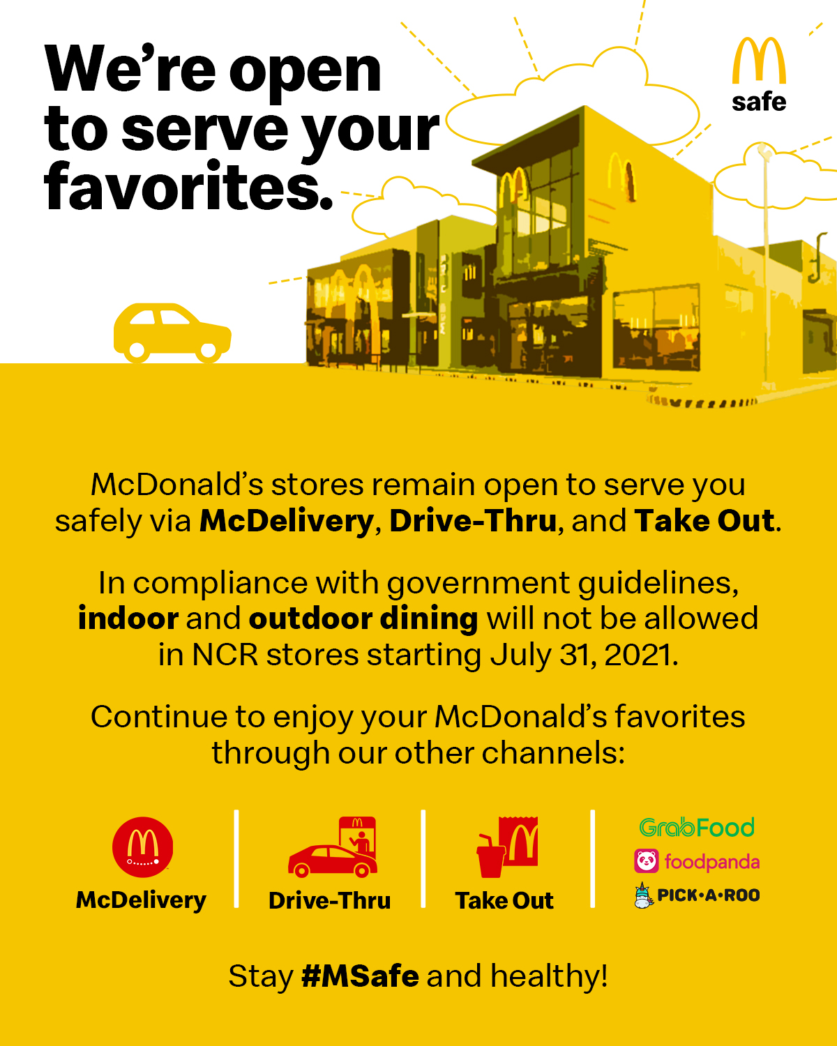 McDo Philippines on Twitter "Craving for McDonald’s? Choose any of these conveniently safe