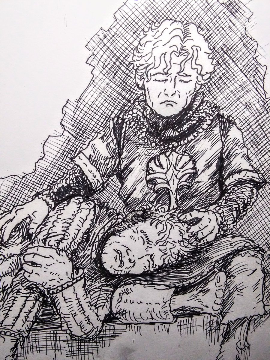 StoryTi43246040's tweet photo. "..Then he sat down beside him, laying Merry’s head in his lap. He felt his body and limbs gently, and took his friend’s hands in his own."
Illustration by https://t.co/c4tWtDPTDX
#LOTR
#Tolkien
#Pippin
#Meriadoc https://t.co/EEIOi6reer