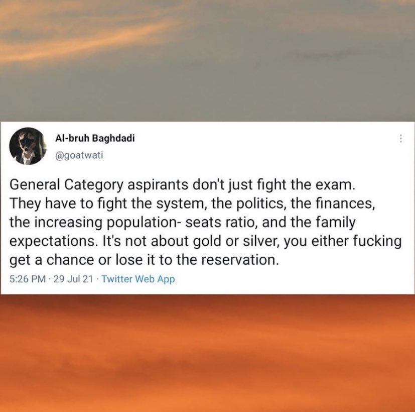 Kksingh24435000's tweet photo. Reserved seats keep on increasing , the quality of professionals goes on decreasing .
That’s how my country , plans on developing.🇮🇳
#reservationfreeindia #Reservation
#ModiInsultsDemocracy #BijuHealthCard4AllOdisha #BJP
https://t.co/2DyttnU48U
