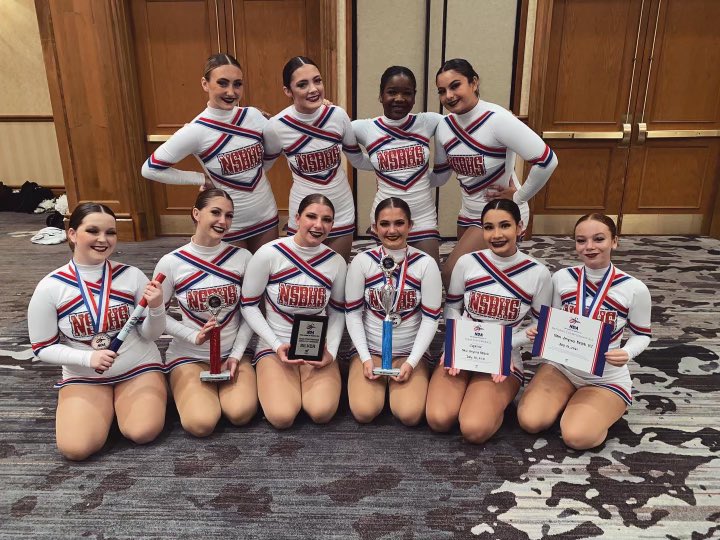 T2tuff's tweet photo. Congrats NSBHS Showdolls. Three All American Winners, 2nd Place in Elite Team Performance, a bid to Nationals, all superior ribbons, superior showmanship for home routine and the spirit award voted on by all the other teams! #NobodyHasItBetterThanUs #CudaLife https://t.co/vA78atVGw2
