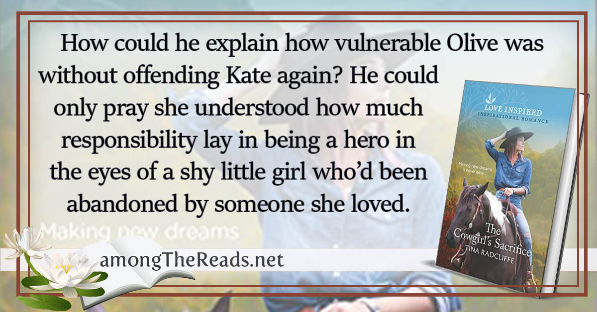 amongthereads's tweet photo. My review of #TheCowgirlsSacrifice by Tina Radcliffe #HeartsofOklahoma How could he explain how vulnerable Olive was without offending Kate again? He could o... - @TMRadcliffe @LoveInspiredBks #HarlequinBooks #HarlequinRomance #ChristFic #letsread https://t.co/xUnmIOiB44 https://t.co/V6O37VGxn6