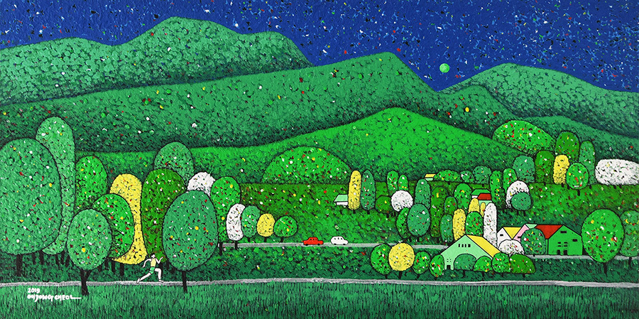 [그림은 포털아트] 꿈의 풍경 *(100cm x 50cm)* 캔버스에 아크릴 2019 - 오종철 porart.com