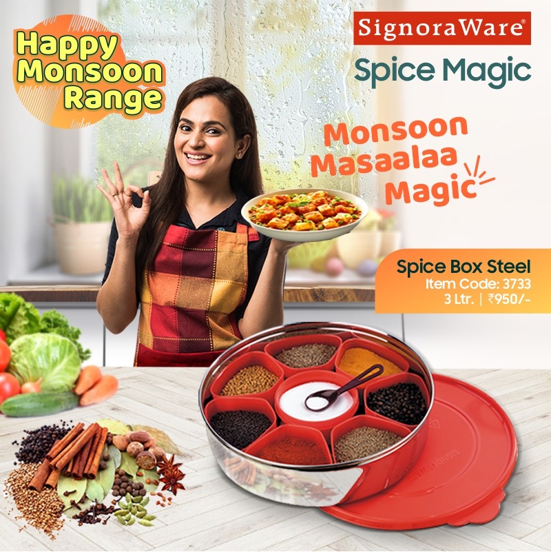 SignoraWare's tweet photo. Now cook food effortlessly and store spices in style at your home
#signoraware #monsoonrange #spicebox #spiceboxes #spiceboxsteel #steelspicebox #cookfood #spices #longlasting #stylish https://t.co/TaAEhaCn30