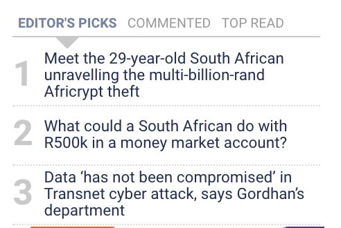 Moneyweb's tweet photo. [ICYMI] Catch up on #Moneyweb editor #RykvanNiekerk's top story picks for this past week. 

#topreads #editorspicks #finance #cyberattack #Transnet #ReaderQuestion #Crypto

https://t.co/QfYOLAGt2m https://t.co/QhzaoRNob5