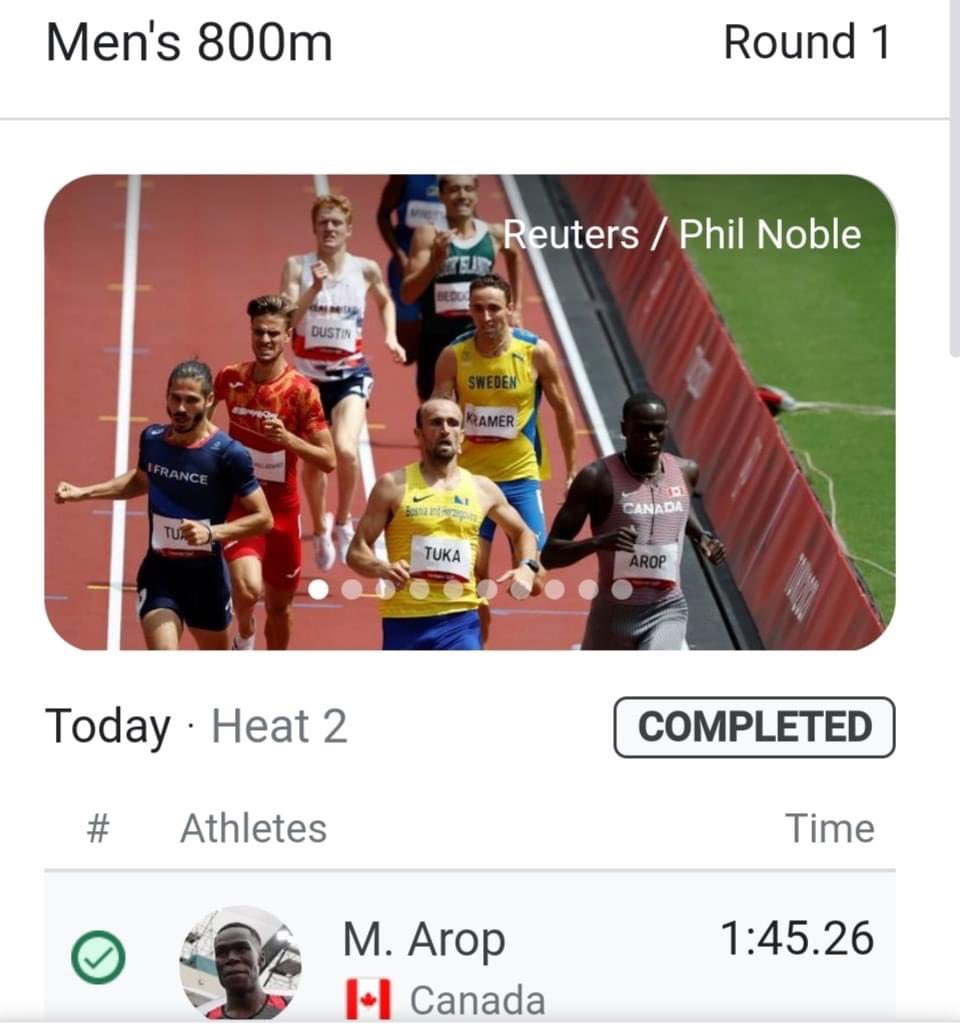 Nyaflower__'s tweet photo. Congratulations Marco Arop, you made it our South Sudanese Canadain. Well done for 800m men race - 145.26 wow that's great 👏😍����🇦🇸🇸👏 https://t.co/HK94jHfbyU