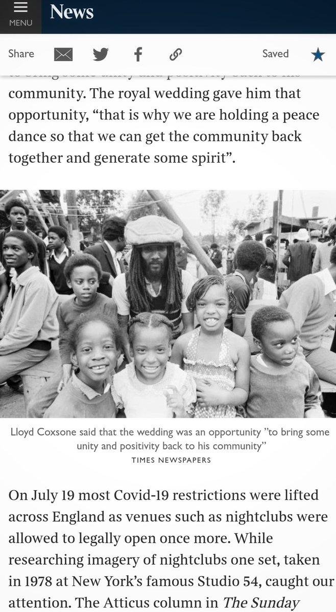 MjjJennings's tweet photo. The Times archive feature for July, out now online...from nightclubbing at #Studio54, reggae road party for the royal wedding 1981, the #RonanPoint disaster, #Olympics, and images of #BrianLondon and #SisleyFayAllen. #photoarchives #archives all here: https://t.co/RomvGYA7DO https://t.co/WJ1Rx58vZ4