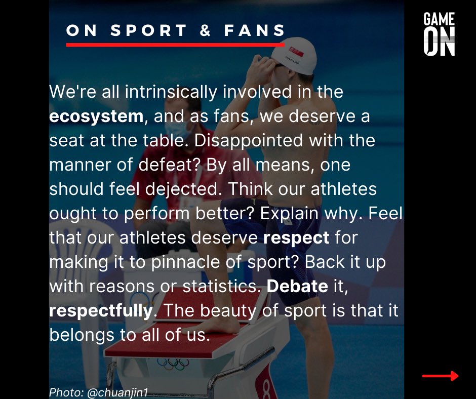 GameOnSGP's tweet photo. The dust has settled, sort of, and it’s back to the drawing board. 

To anyone and everyone who has commented on Team Singapore’s performance at the Tokyo 2020 Olympic Games (@Olympics) in the last few days.

Let’s learn together. 🇸🇬

#Tokyo2020
#OneTeamSG https://t.co/vJ8GnBJqTZ