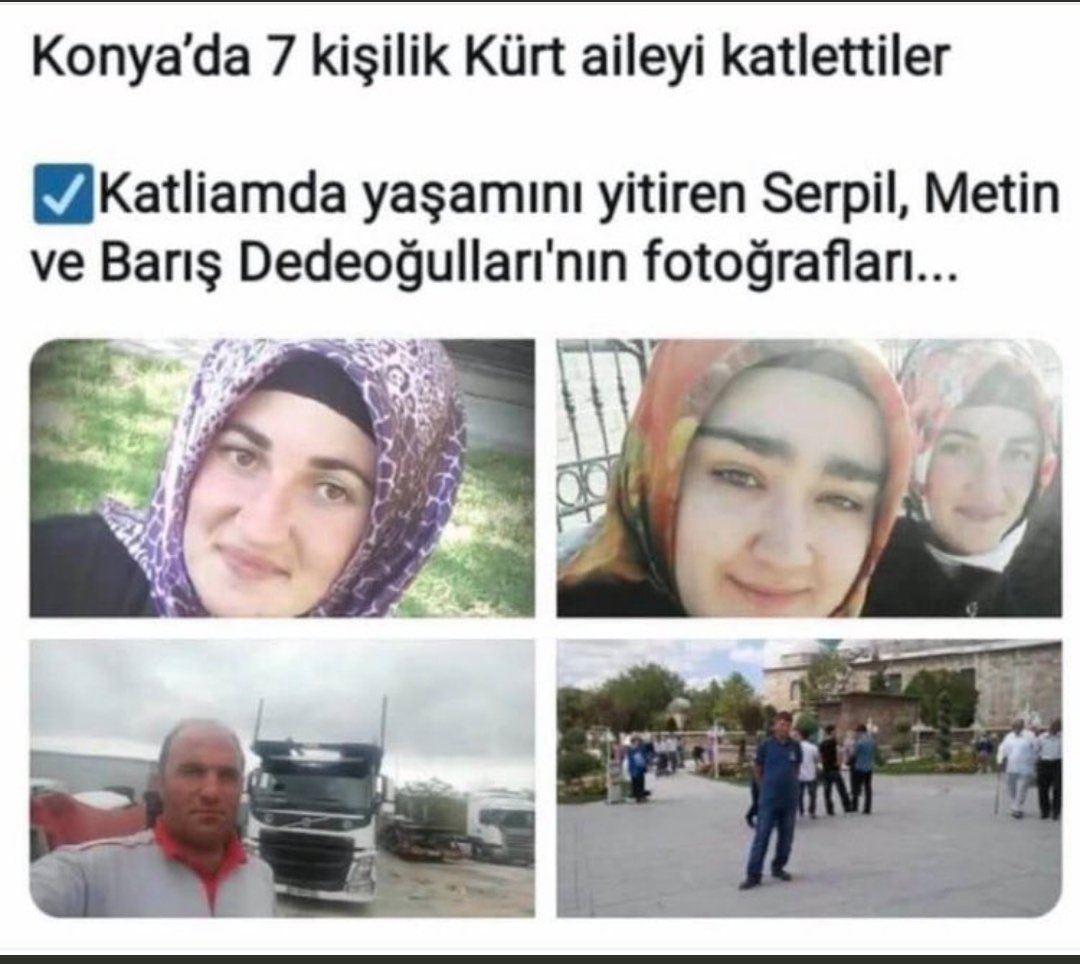 Byzafer04's tweet photo. Bu insanların ne günahı var dı? ırkçı zihniyetiniz batsın aynı havayı soluduğumuz için tiksiniyorum #KonyadaKatliam https://t.co/yF1T5lRgvQ