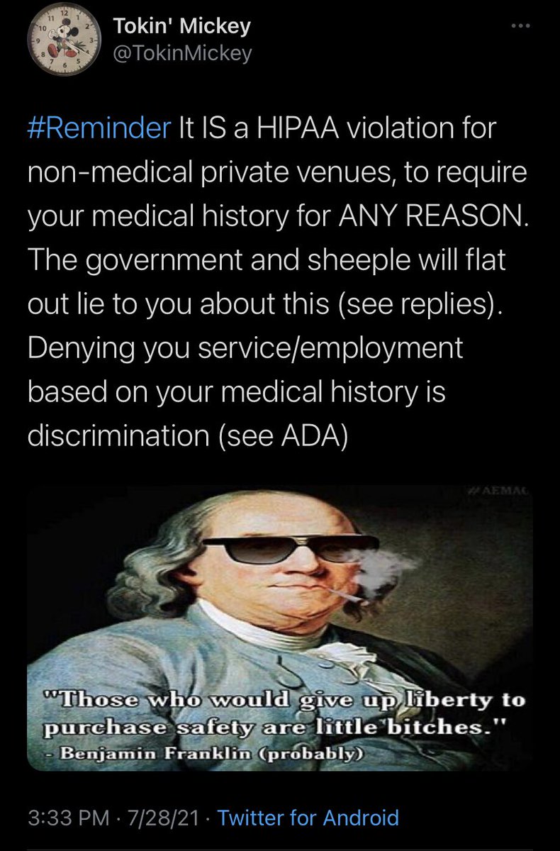 #Reminder this IS a bad #HIPAA take.