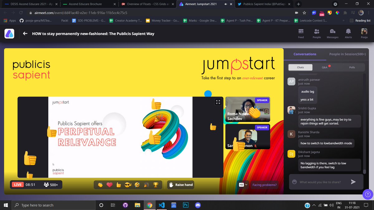 poojagera0_0's tweet photo. Such amazing visuals and presentations and creativity and video edits and the hooks and the vibrance and the #EverRelevant factor.
WOW @PubSapientIndia 😱🤯
#PSJumpstart2021 https://t.co/qhEJaZA4GW