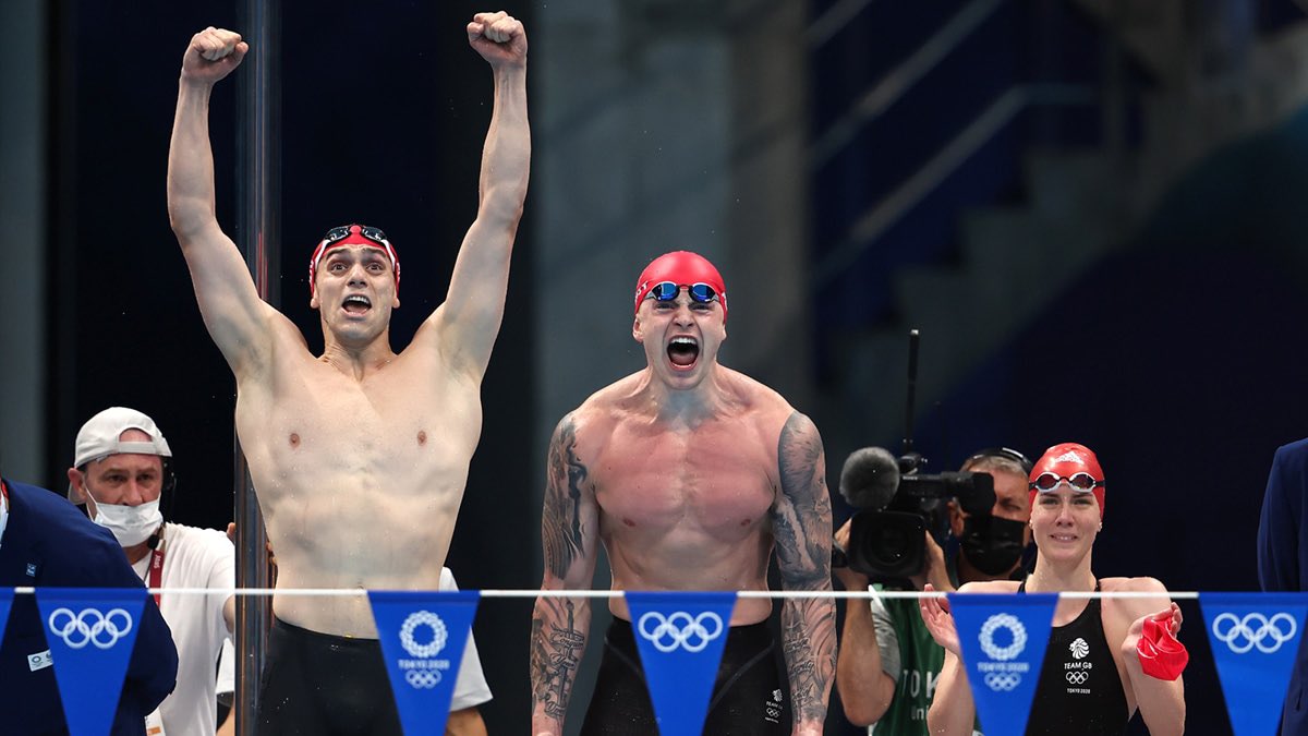 adam_peaty's tweet photo. A very special 14th World Record and another OLYMPIC GOLD! Can’t thank everyone back home enough for your support! https://t.co/zQaRW86bgD