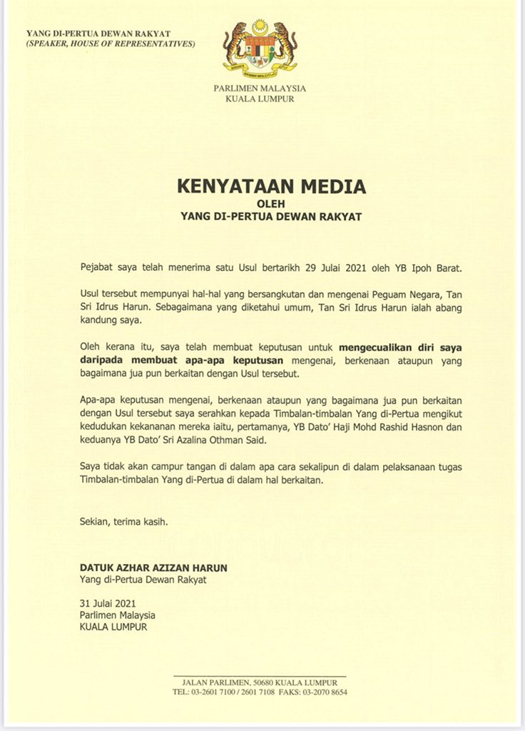 Tugas Ketua Majlis Dalam Dewan Rakyat