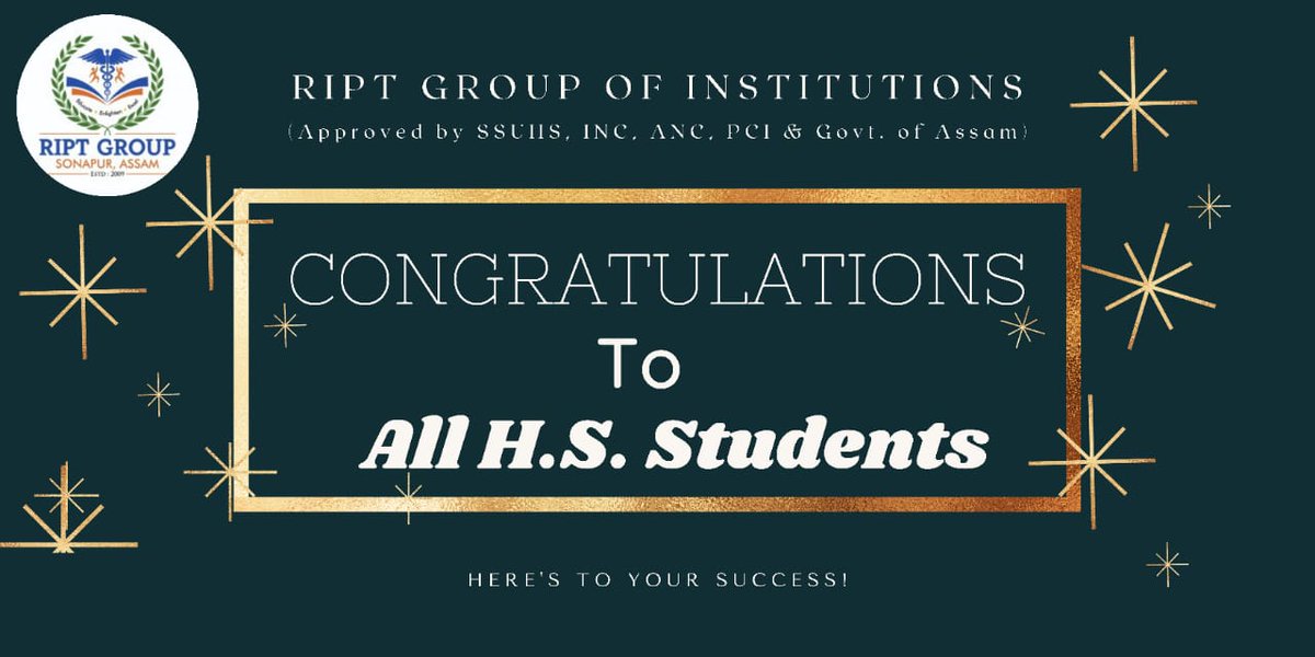 RIPTGroup's tweet photo. Best wishes to all the H.S. passed out students. Wish you all a bright future ahead
 
#HSResult #RIPTGroupOfInstitutions https://t.co/8Gm6PlzE7l