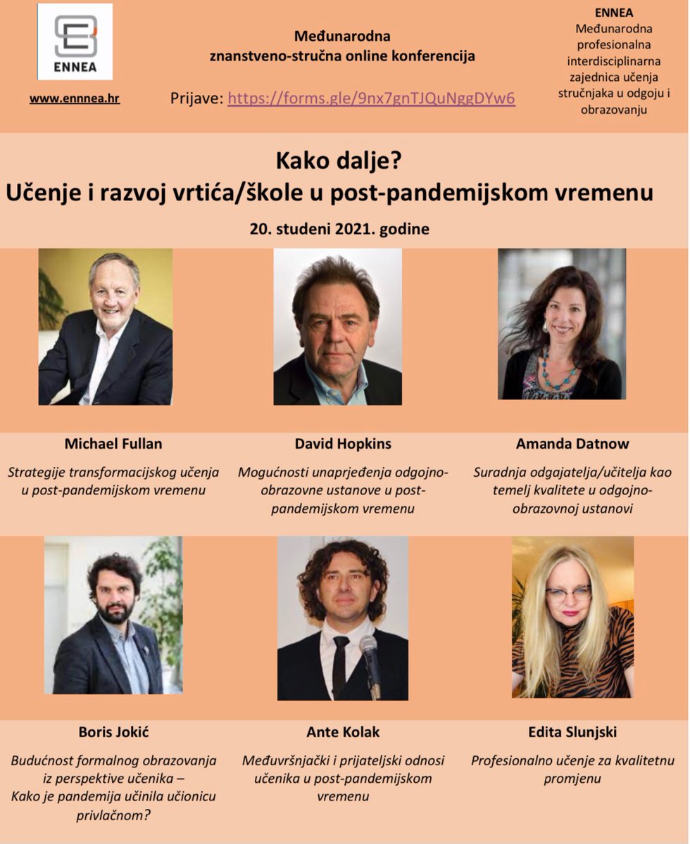 EditaSlunjski's tweet photo. https://t.co/OejWK2LowH, 20. 11. 2021. 🎓
Konferencija “Kako dalje - Učenje i razvoj vrtića/škole u post pandemijskom vremenu” https://t.co/4jVugvvXYk
