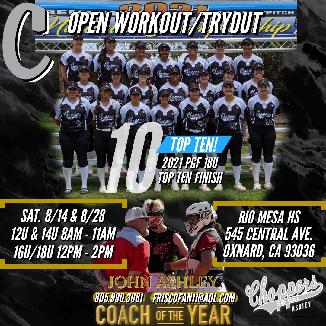 No other program in Ventura County has achieved this level of success @ <a href="/PGFnetwork/">PGF</a> with such a young roster! All positions are always open and earned. We're looking to add driven, goal-oriented student-athletes. Come check us out! <a href="/ashley11_j/">LIVEOPPO</a>  #ChoppersAshleyPlayHarderLonger