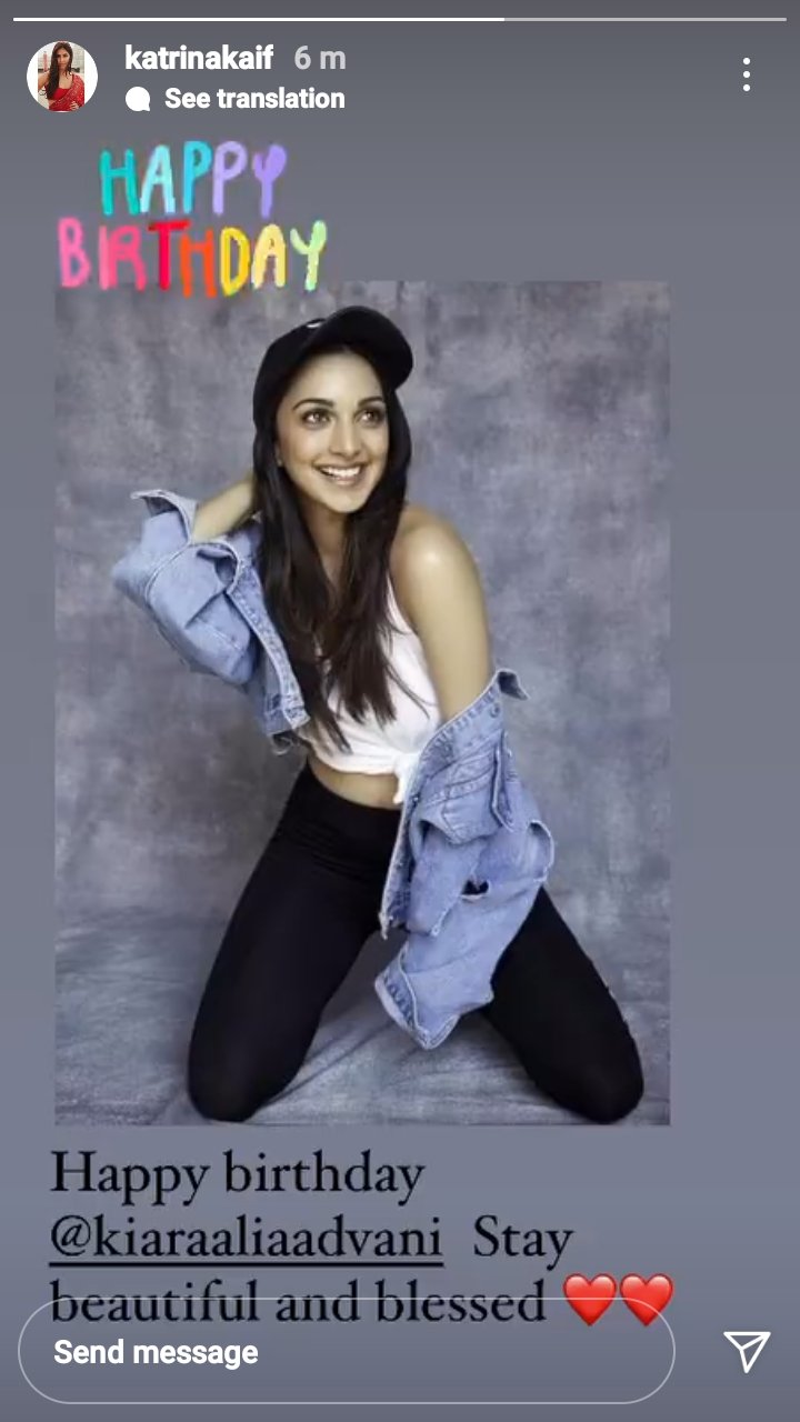 Katrina kaif wishes kiara advani  HAPPY BIRTHDAY KIARA ADVANI 