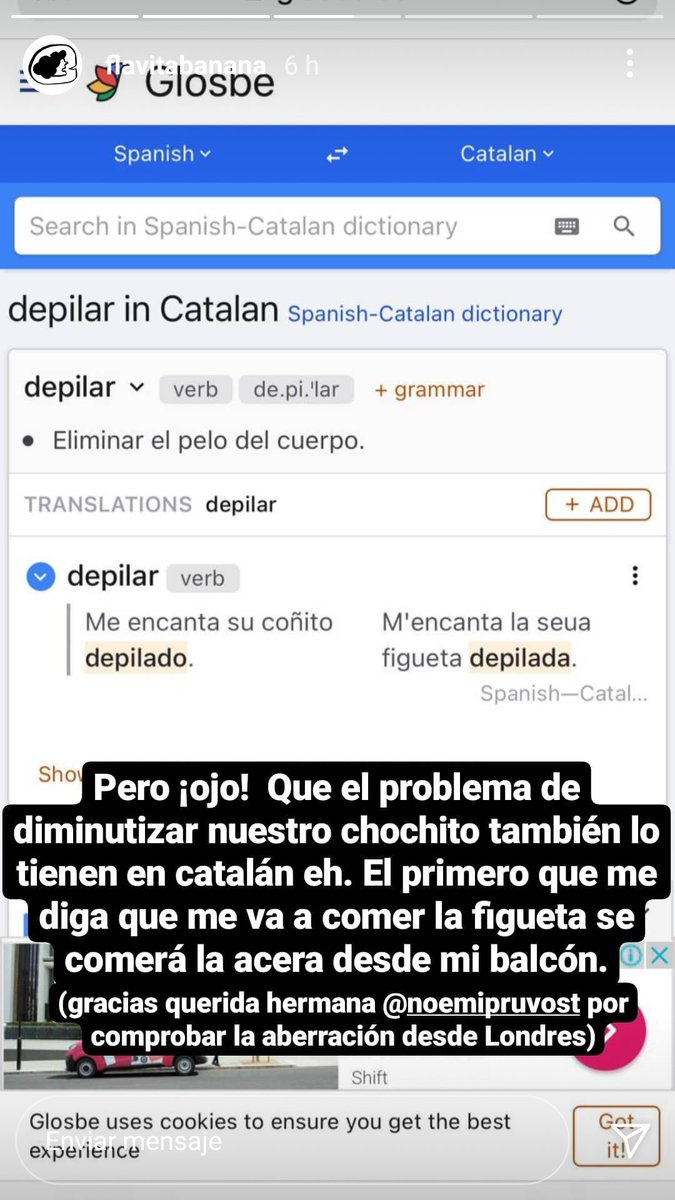 AnotherRadFem's tweet image. Ojo al diccionario misógino y de huevos rancios con el que se ha topado Flavita Banana... @Glosbe
#Glosbe #DiccionarioMachirulo