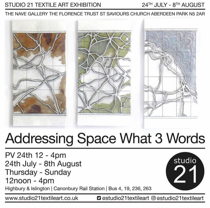 OPEN THIS WEEKEND 
Group Textile Exhibition 

The Nave Gallery, The Florence Trust, St Saviours, Aberdeen Park N5 2AR

Thursday-Sunday 12-4pm
24 July-8 August

#textiledigitalprint
#digitalprint
#hagstone
#contemporarytextiles
#londonexhibition
<a href="/CollingeAnnette/">Annette Collinge</a>