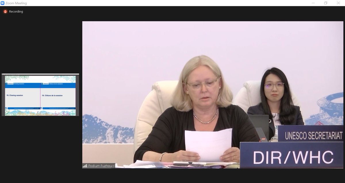 A warm salute to Dr. Mechtild Rössler, Director of the World Heritage Centre as the 44th Session of the World Heritage Committee comes to a close. I have worked with Dr. Rössler for the past 25 years, and she is truly the reference point for the credibility of the Convention.