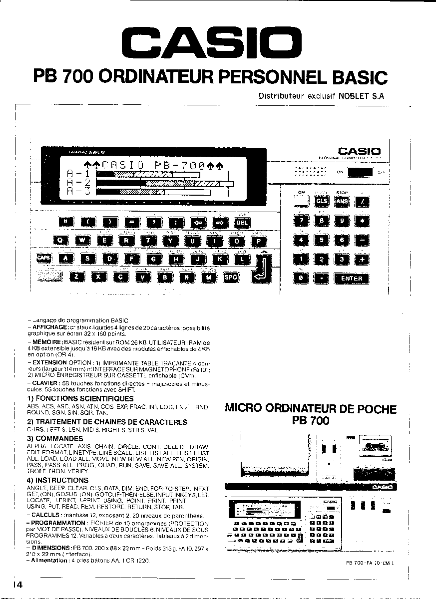 oldmicrostuff's tweet photo. Another @CasioFrance PB700 ad from the 80's. https://t.co/cNoafvw2YC