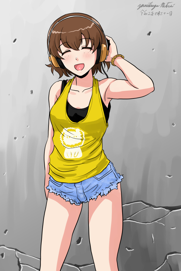 #自主的ガルパン版深夜のお絵描き60分一本勝負
ホットパンツのツチヤ(土屋夢屯)! 