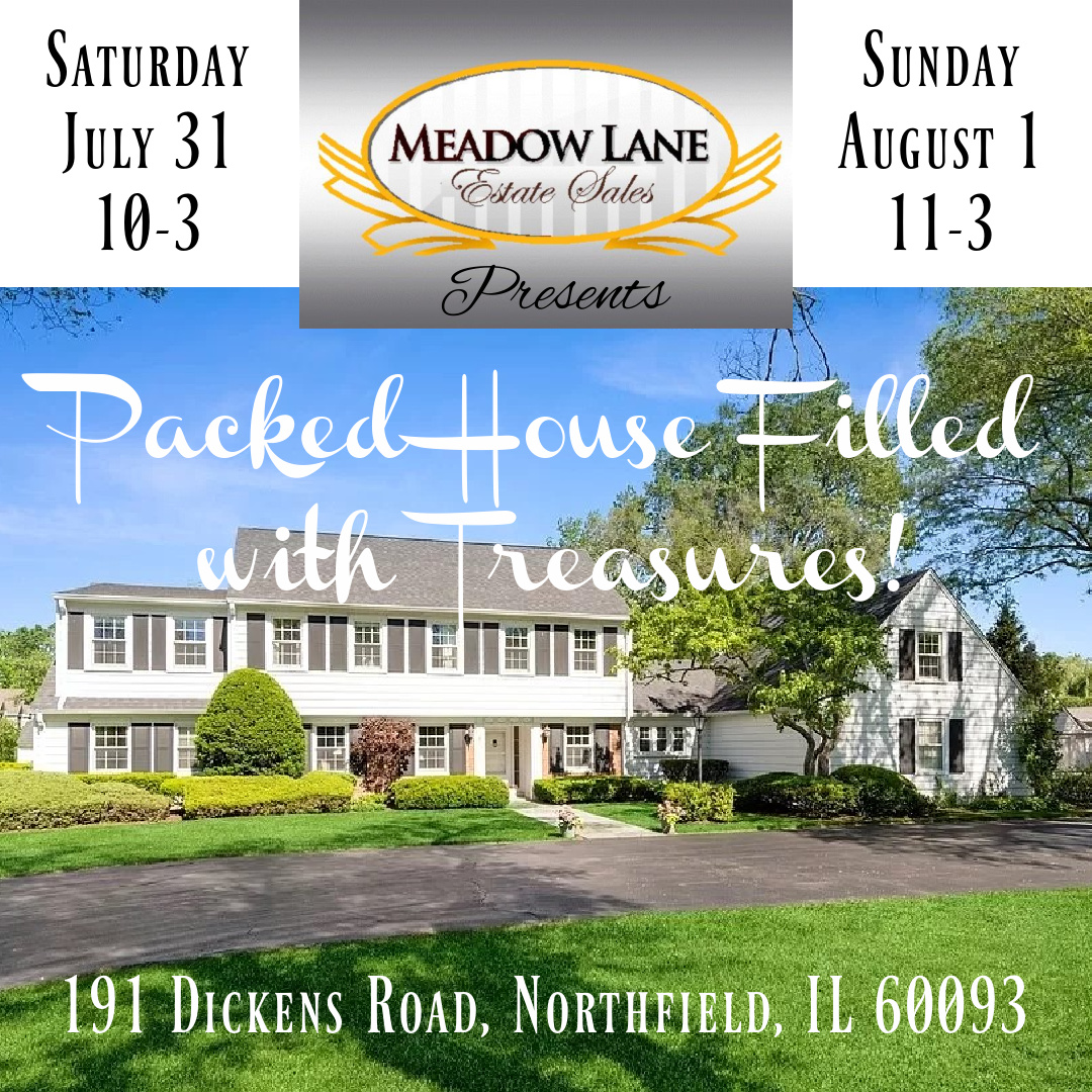 See you today at 191 Dickens Road in Northfield! #EstateSale #Antiques #Collectibles #DesignerClothes #Legos #Jewelry. Go to estatesales.net/IL/Northfield/… for more info and photos.