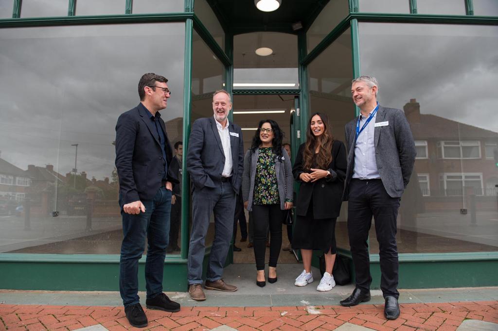 MattH_GPHG's tweet photo. Thanks to @AndyBurnhamGM for supporting opening of @Nmoor_Community Hub today. Lovely occasion in a beautiful building @MyGreatPlace @CllrSuzanne @Afzal4Gorton Looking forward to news on socially inspired commercial lets in refurbed units next. https://t.co/vcaibo9y8F