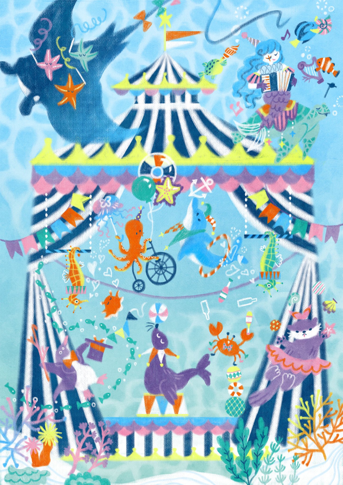 Axl Team Wither Lori Twitter Rt Yasuko 海のサーカス タコが可愛く描けました 描くのが楽しかったなー サーカス イラスト Illustration 海 人魚姫 Photoshop フォトショップ T Co Ps6fr1tzi9 Twitter