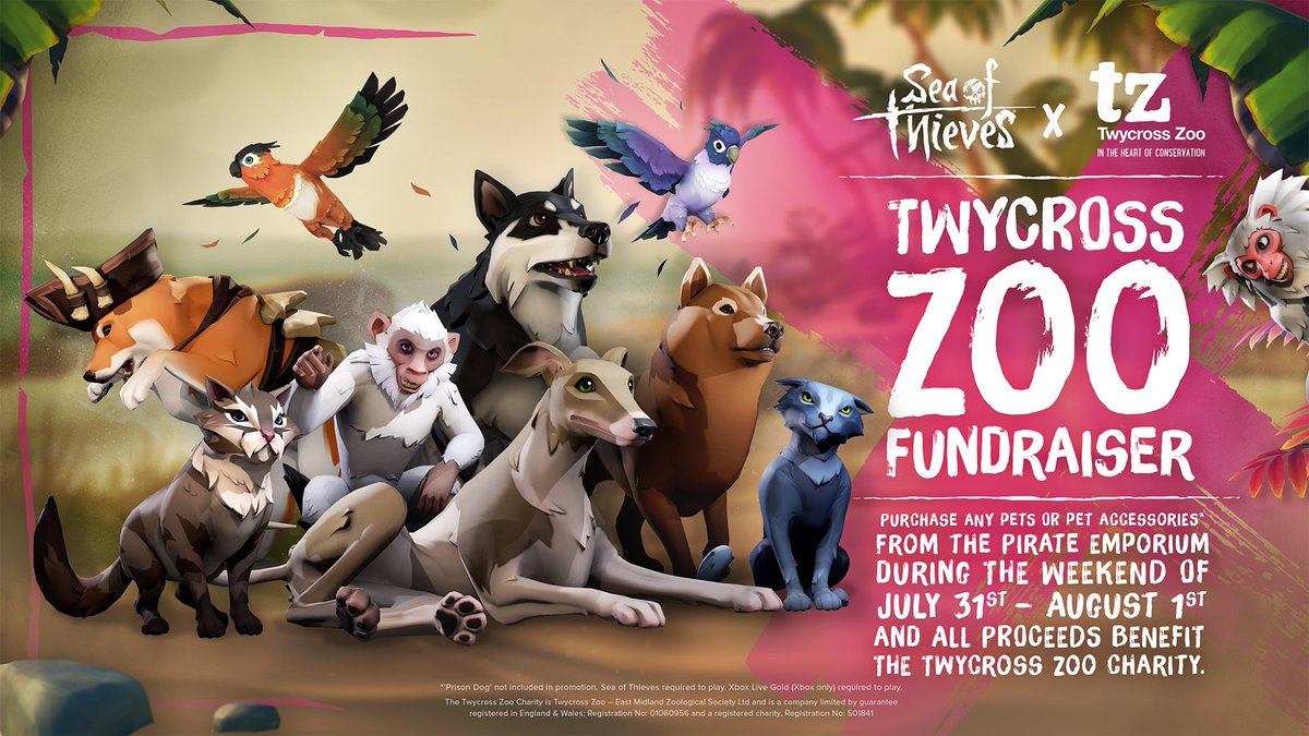 Think your crew would look more impressive with some extra fur or feathers on board? Well, purchase a pet or pet accessory from the Pirate Emporium this weekend, before 11:59pm BST August 1st, and you'll be helping your image and <a href="/TwycrossZoo/">Twycross Zoo</a>'s conservation work too. Marvellous!
