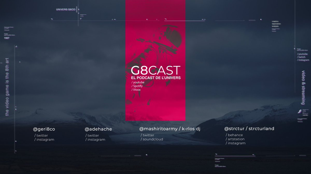 UniversG8CO's tweet photo. Amics i amigues! Ja tenim aquí “G8CAST, el #podcast de l’Univers” [1X03]!

Amb la presència de @strctur, @adehache, @geri8co i @MashiritoArmy

Us deixem l’enllaç de #youtube

- [https://t.co/7lntj7TPuI]

I també el podeu escoltar@ #ivoox i #Spotify 

- [https://t.co/aEieG94uub] https://t.co/e0wW3I2EoC