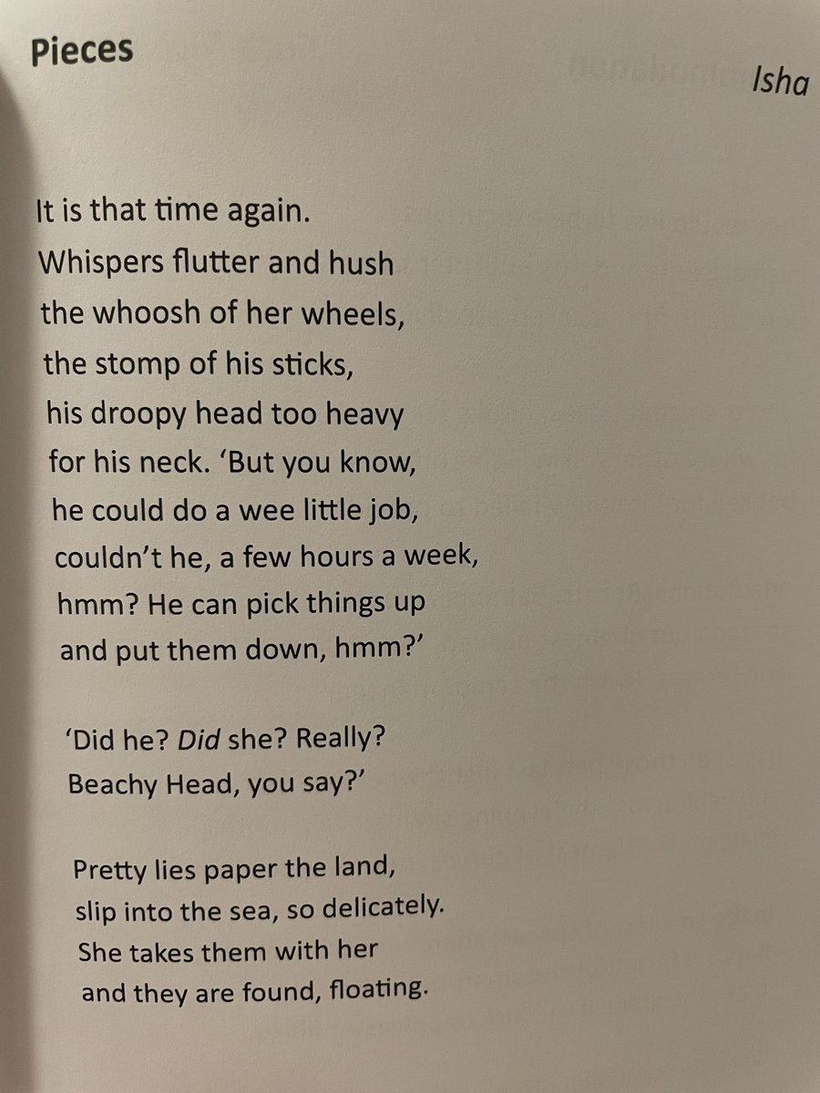 I think this piece is devastating- from the collection Stairs and Whispers @NineArchesPress 

Isha’s poem can help us to understand what is lost when we disregard members of our human family #meaningfulwork #inclusion #disability #socialwork #PoetryHelps