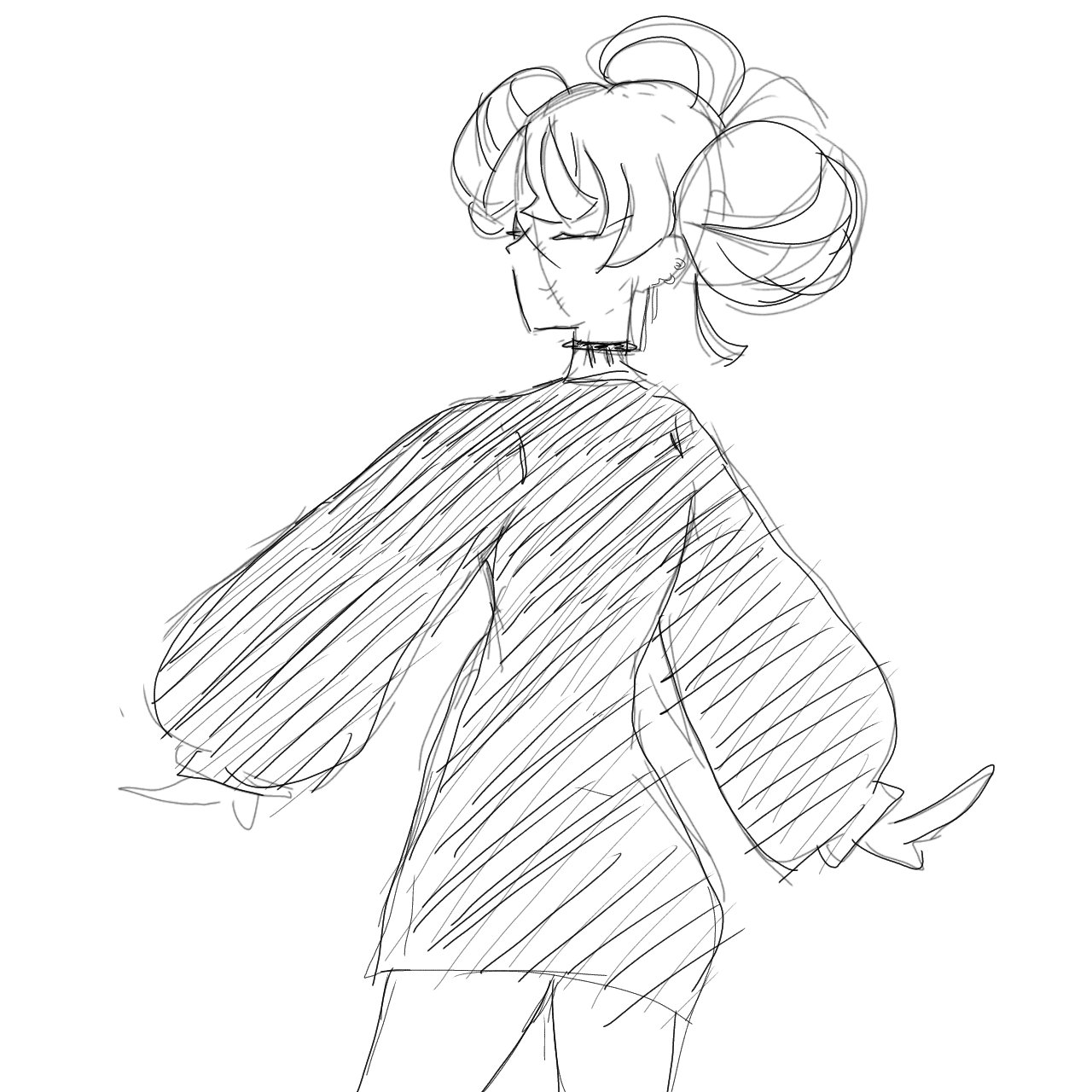 Kureiji Ollie オリー ホロライブid 狂乱hey Kids 1m 39 The Sleeves Are Super Poofy I Tried Drawing It If Anyone S Curious