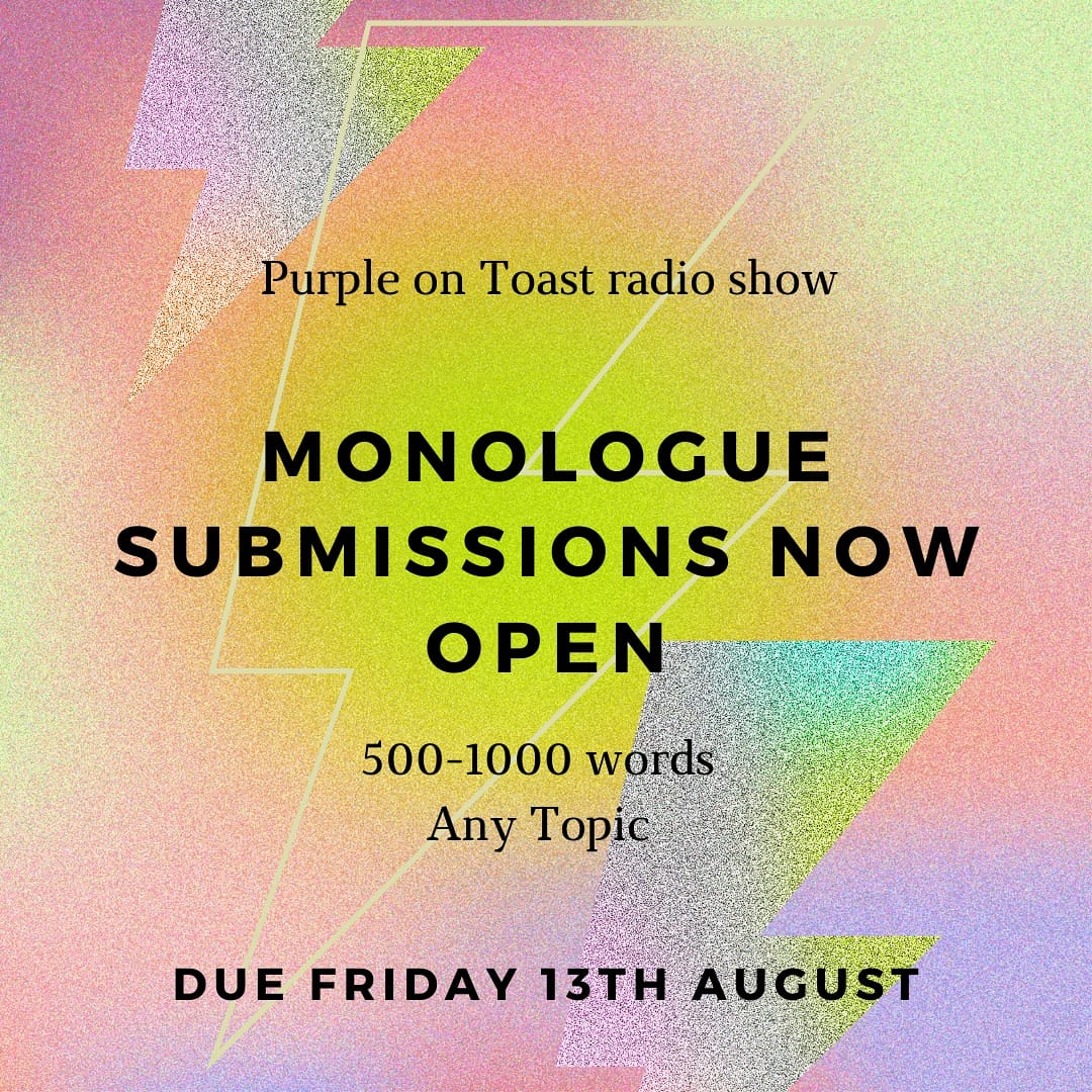 Fancy trying your hand at writing over the summer?  ✍🍞

Buttered toast is excited to open submissions for monologues for our 'Purple on Toast' podcast with @purple_radio !

Email a monologue on any topic between 500-1000 words to buttered.toast@durham.ac.uk by Friday 13/8! ✍🍞