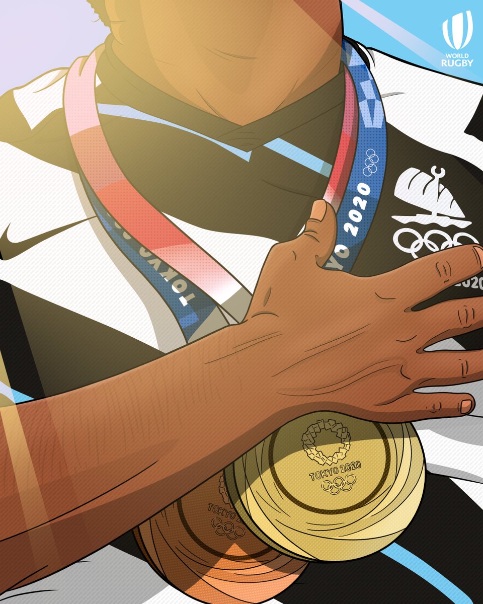 SVNSSeries's tweet photo. One Nation 🇫🇯 Two Medals 🥇 🥉

An HISTORIC week in Tokyo for @fijirugby 🔥

#HowWeSevens | #Rugby | #Tokyo2020 https://t.co/L7NUlGM8gJ