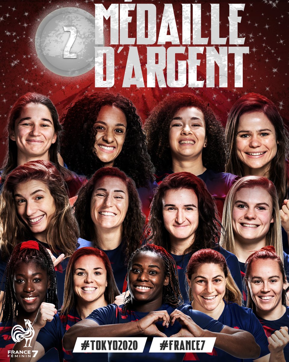 🥈🇫🇷 C'est la première médaille de l'histoire du rugby à 7 français ! Les Bleues sont 𝐕𝐈𝐂𝐄-𝐂𝐇𝐀𝐌𝐏𝐈𝐎𝐍𝐍𝐄𝐒 𝐎𝐋𝐘𝐌𝐏𝐈𝐐𝐔𝐄𝐒 !

Bravo et merci les filles ! ❤️🇫🇷

#ChampionnesOlympiques #France7 #Tokyo2020 #JeuxOlympiques #Rugby