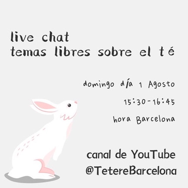 teterebarcelona's tweet photo. mañana en nuestro canal de #YouTube #LiveChat sobre el #té @teterebarcelona  hasta mañana 💁🏻‍♀️ https://t.co/T7rPkOftYN