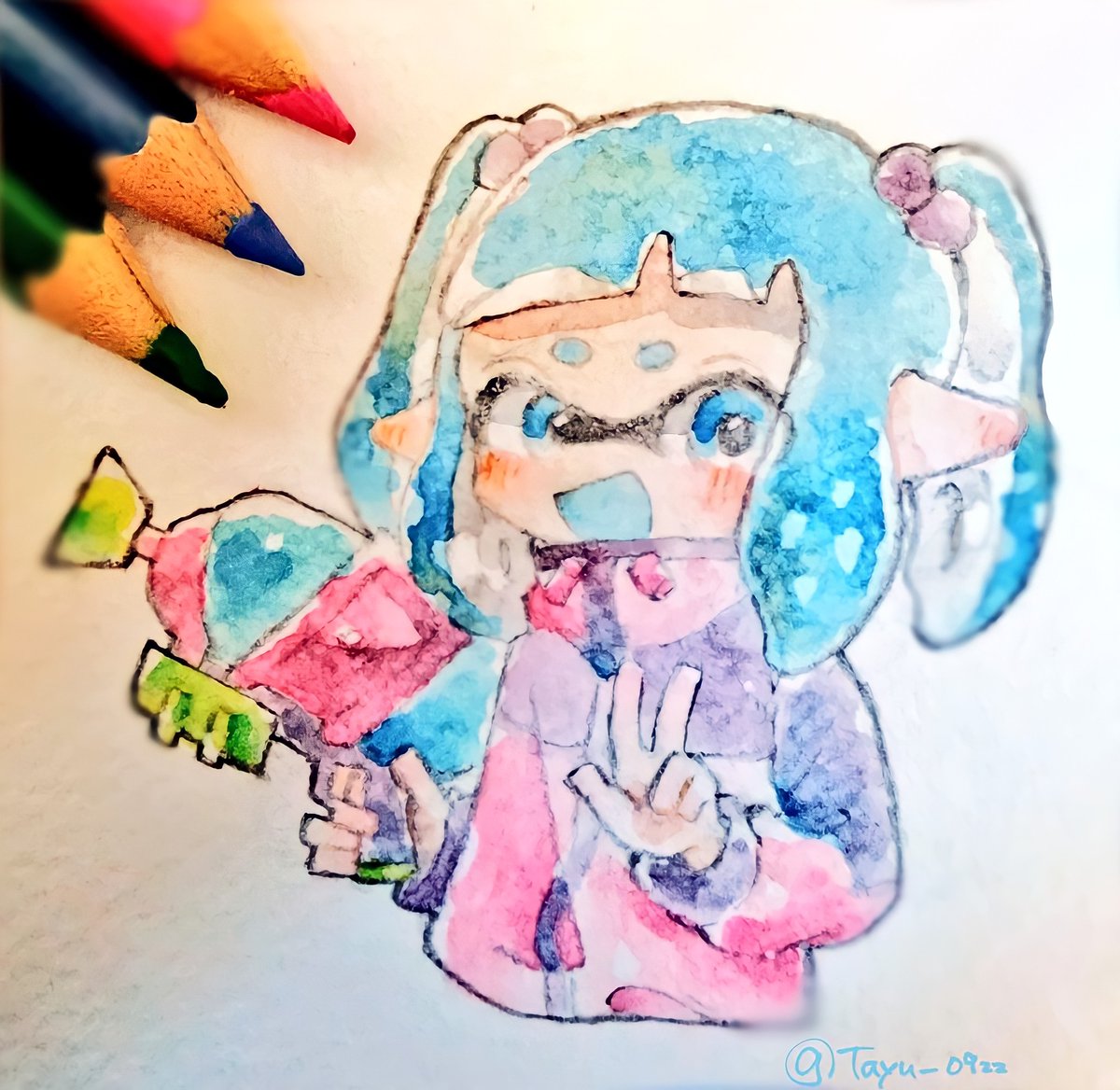 インクリング ,イカガール(スプラトゥーン) 「🍣 」|たゆ@固ツイのイラスト