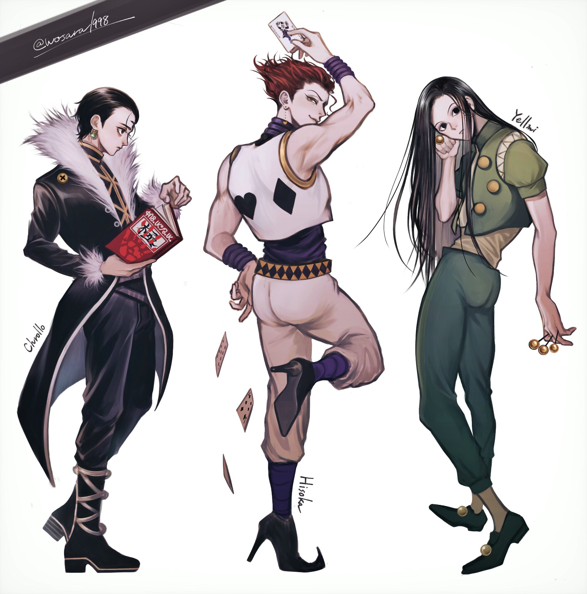 ヲさら H H アダルトリオ 全身立ち絵の練習 Chrollo Hisoka Yellmi クロロ ヒソカ イルミ T Co 6vd4zacpci Twitter