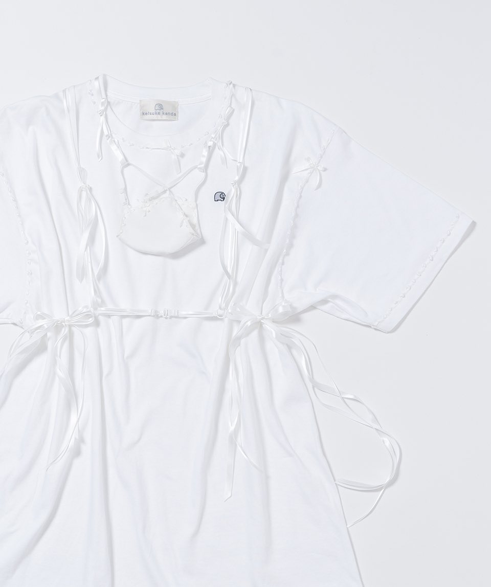 keisukekanda リボンのハーネスとマスク Tシャツ/カットソー(半袖/袖なし) 通販超高品質