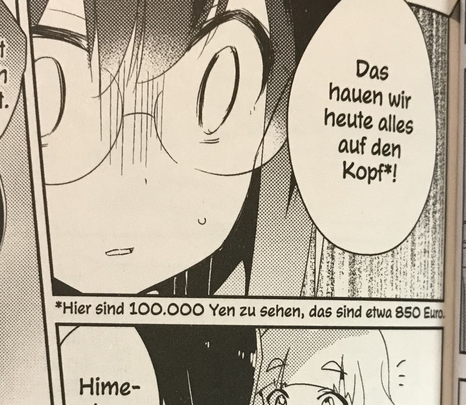 Danke! 私の百合はお仕事です!5巻ドイツ語版の献本いただきました!
画像は果乃子と買い物に行く回。「10万円ある。約850ユーロ」と注釈がありますね
#わたゆり
https://t.co/R5Nm1lWbiw 