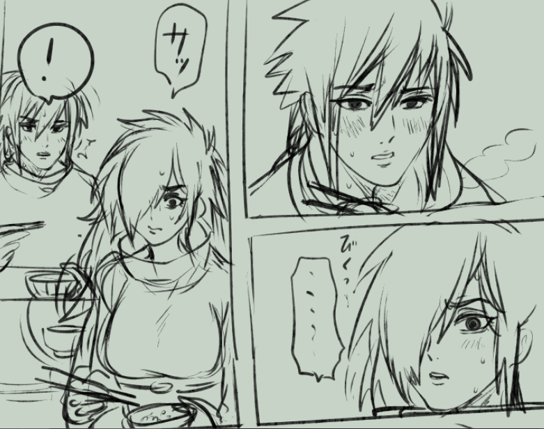 MDR♀とIZN ラフ 