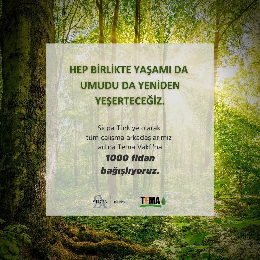 Tüm ülkemize acil şifalar diliyoruz.

Hep birlikte yaşamı da umudu da yeniden yeşerteceğiz. Sicpa Türkiye olarak tüm çalışma arkadaşlarımız adına Tema Vakfı’na 1000 fidan bağışlıyoruz. 

#SicpaTürkiye #MüzeKart #MuseumPassTurkey #TemaVakfı #GeçmişOlsun