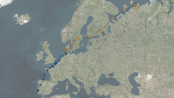 eco_flyway's tweet photo. After a couple of months breeding in an area without GSM coverage, this grey plover sent us some data! It is now on its way back to the Tagus Estuary.

5000 km: bee line distance between the wintering and breeding grounds of this individual.
#waders #shorebirds #ornithology https://t.co/21NTvsnNpx