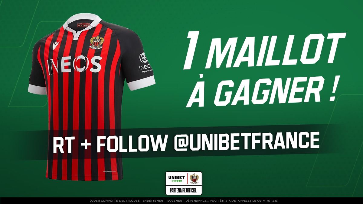 🎁🥳 A peine dévoilé, Unibet vous offre déjà le maillot home de l' <a href="/ogcnice/">OGC Nice</a> ! 

👉 RT + Follow <a href="/UnibetFrance/">Unibet France 🔞</a> pour participer.