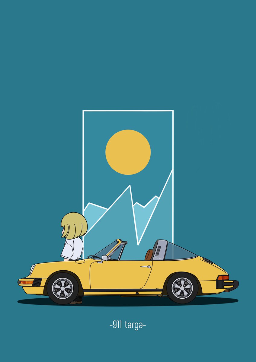 「Sicilia 

Porsche 911 targa 」|あくらぽのイラスト