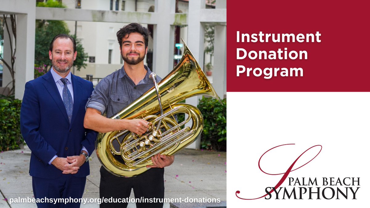 pbsymphony's tweet photo. Today is #UncommonInstrumentsAwarenessDay!
But it's also uncommon for many kids to be able to afford their own #musicalinstruments.
Here, @pbsymphony CEO @mcclymont_david presents #student Esteban Cuadra with a tuba as part of our Instrument Donation Program.
#Band #Music https://t.co/9KozZwAZDo
